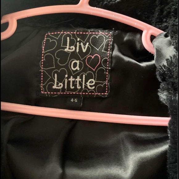 Faux Black FurCoat Button Up Size 4-5 Toddler - Picture 3 of 3